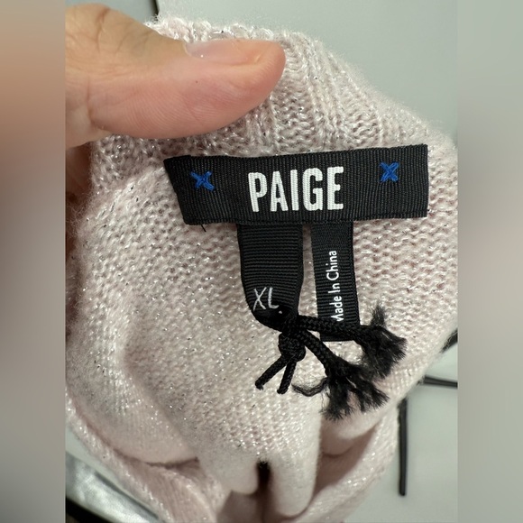 Paige Sofia Wool Blend Metallic Cardigan in light grey in NWOT - Picture 5 of 9